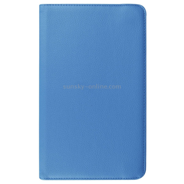 Litchi Texture Horizontal Flip Solid Color Leather Case with 360 Degrees Rotation Holder fo...(Blue)