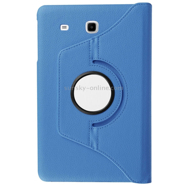 Litchi Texture Horizontal Flip Solid Color Leather Case with 360 Degrees Rotation Holder fo...(Blue)