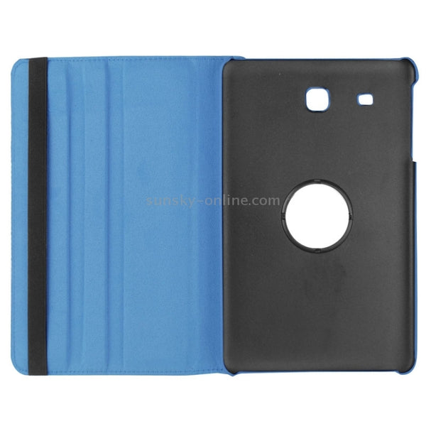 Litchi Texture Horizontal Flip Solid Color Leather Case with 360 Degrees Rotation Holder fo...(Blue)