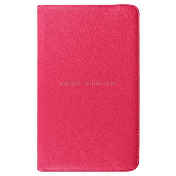 Litchi Texture Horizontal Flip Solid Color Leather Case with 360 Degrees Rotation Holder...(Magenta)