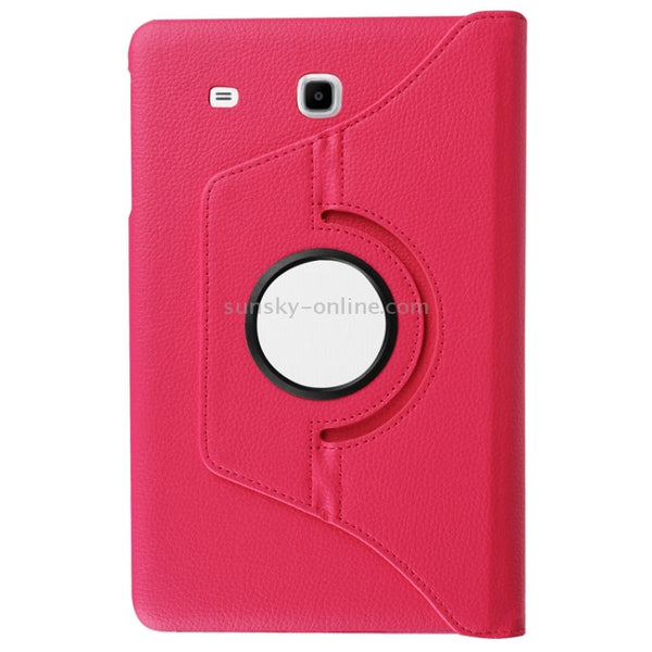 Litchi Texture Horizontal Flip Solid Color Leather Case with 360 Degrees Rotation Holder...(Magenta)
