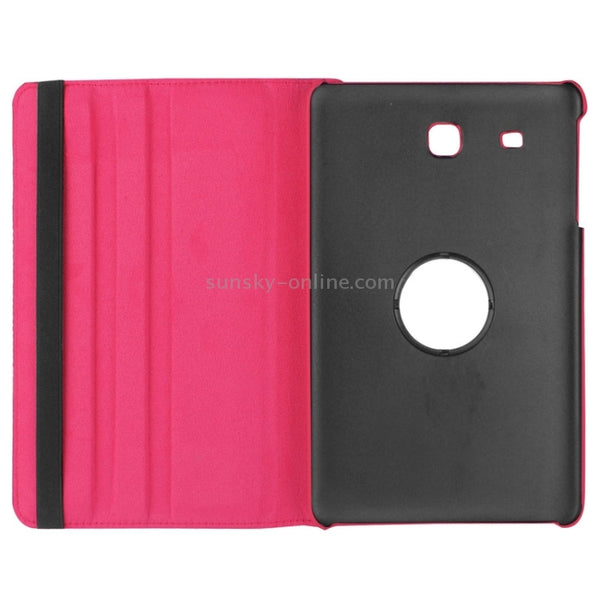 Litchi Texture Horizontal Flip Solid Color Leather Case with 360 Degrees Rotation Holder...(Magenta)