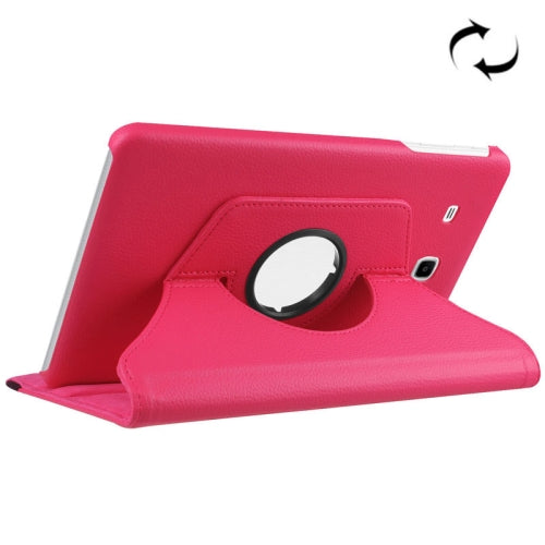 Litchi Texture Horizontal Flip Solid Color Leather Case with 360 Degrees Rotation Holder...(Magenta)