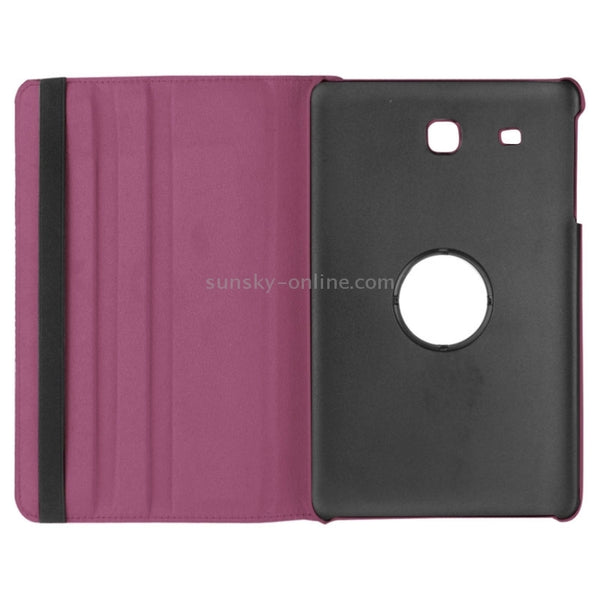 Litchi Texture Horizontal Flip Solid Color Leather Case with 360 Degrees Rotation Holder ...(Purple)