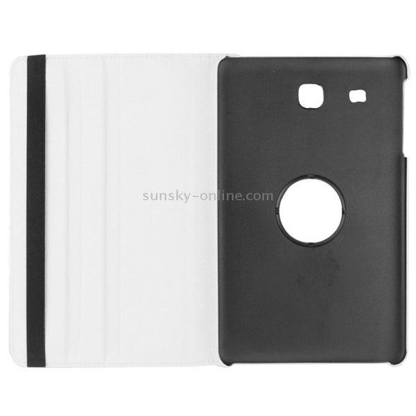 Litchi Texture Horizontal Flip Solid Color Leather Case with 360 Degrees Rotation Holder f...(White)