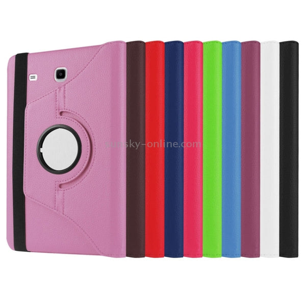 Litchi Texture Horizontal Flip Solid Color Leather Case with 360 Degrees Rotation Holder...(Magenta)