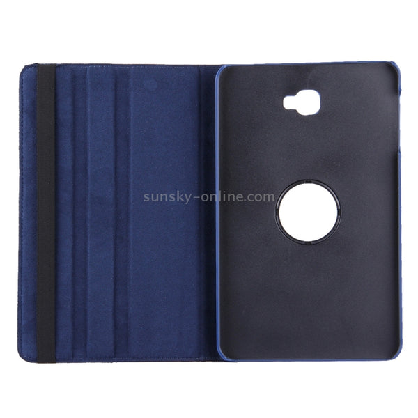 For Galaxy Tab A 10.1 T580 Litchi Texture Horizontal Flip 360 Degrees Rotation Leather...(Dark Blue)