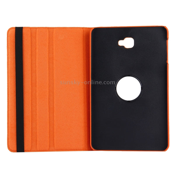 For Galaxy Tab A 10.1 T580 Litchi Texture Horizontal Flip 360 Degrees Rotation Leather Ca...(Orange)