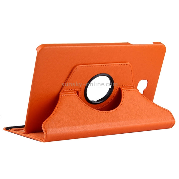 For Galaxy Tab A 10.1 T580 Litchi Texture Horizontal Flip 360 Degrees Rotation Leather Ca...(Orange)