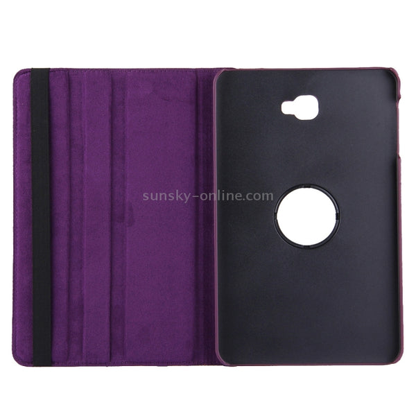 For Galaxy Tab A 10.1 T580 Litchi Texture Horizontal Flip 360 Degrees Rotation Leather Ca...(Purple)