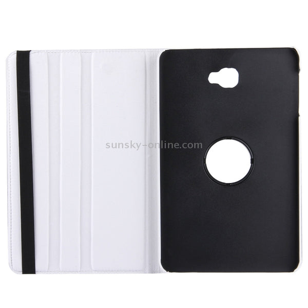 For Galaxy Tab A 10.1 T580 Litchi Texture Horizontal Flip 360 Degrees Rotation Leather Cas...(White)