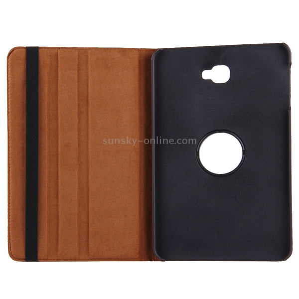 For Galaxy Tab A 10.1 T580 Litchi Texture Horizontal Flip 360 Degrees Rotation Leather Cas...(Brown)