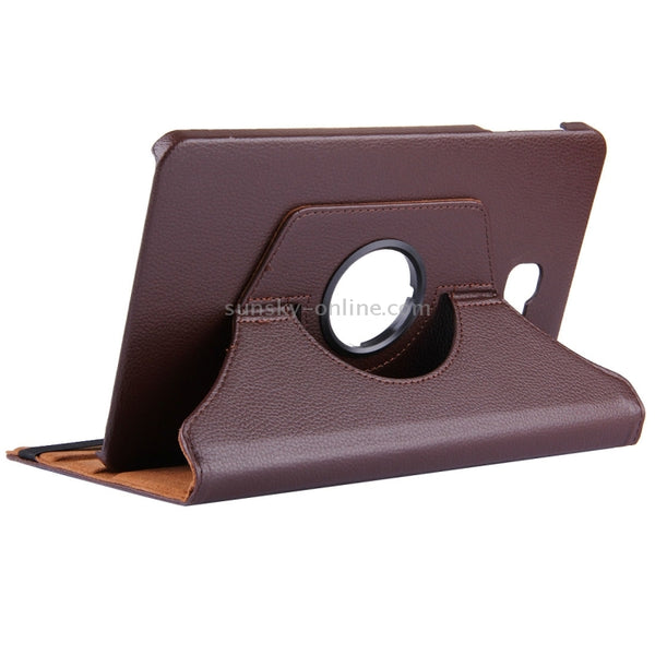 For Galaxy Tab A 10.1 T580 Litchi Texture Horizontal Flip 360 Degrees Rotation Leather Cas...(Brown)
