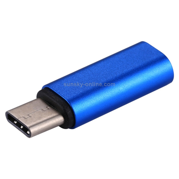 8 Pin Female to USB-C Type-C Male Metal Shell Adapter(Blue)