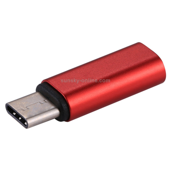 8 Pin Female to USB-C Type-C Male Metal Shell Adapter(Red)