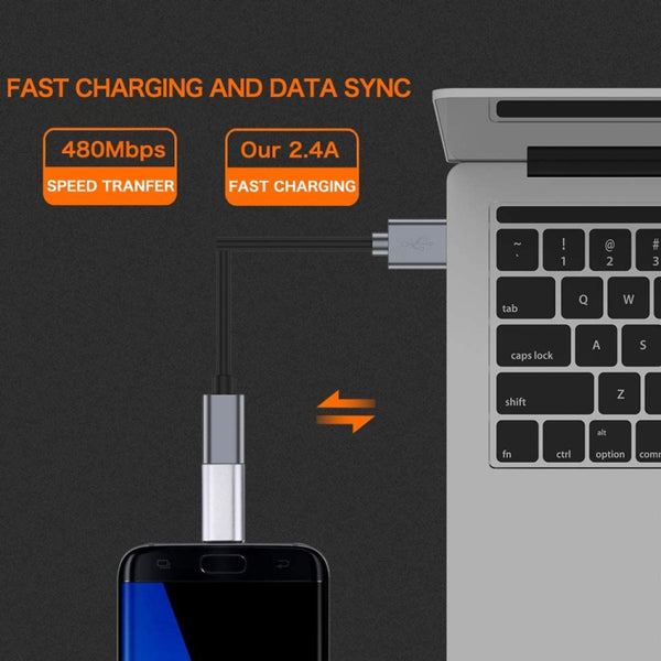 8 Pin Female to USB-C Type-C Male Metal Shell Adapter