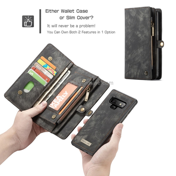 CaseMe-008 Detachable Multifunctional Horizontal Flip Leather Case for Galaxy Note9, with ...(Black)