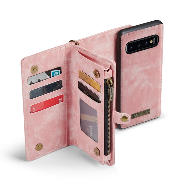 For Samsung Galaxy S10 CaseMe-008 Detachable Multifunctional Flip Leather Phone Case (Pink)