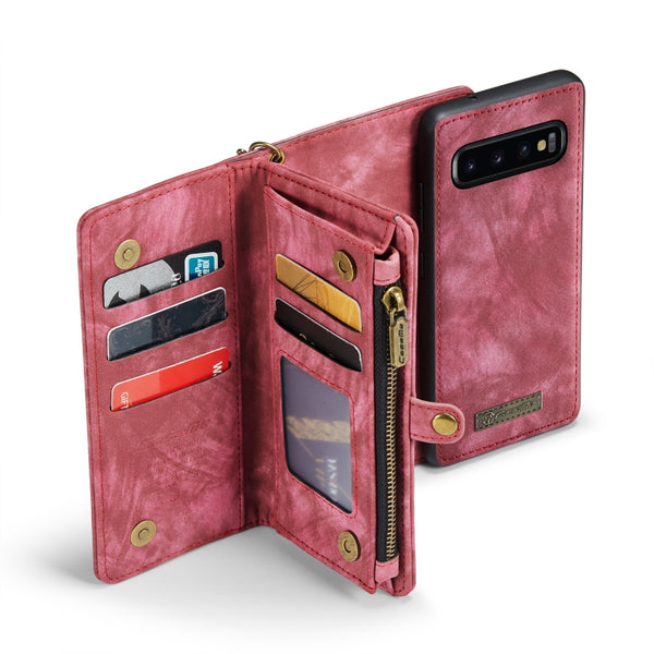 For Samsung Galaxy S10 CaseMe-008 Detachable Multifunctional Flip Leather Phone Case(Red)