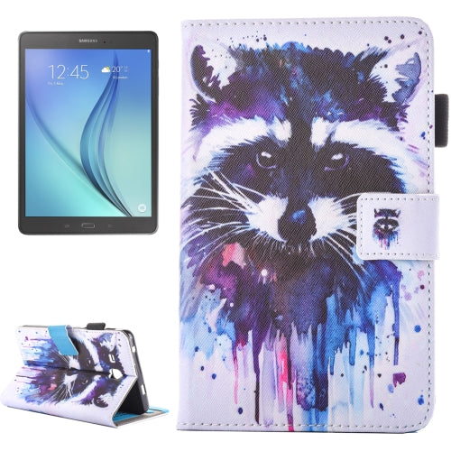 For Galaxy Tab A 7.0 (2016) T280 Lovely Cartoon Raccoon Pattern Horizontal Flip Leather Case with Holder & Card Slots ...(2016) T280 Lovely Cartoon Raccoon Pattern Horizontal Flip Leather Case with Holder & Card Slots & Pen Slot