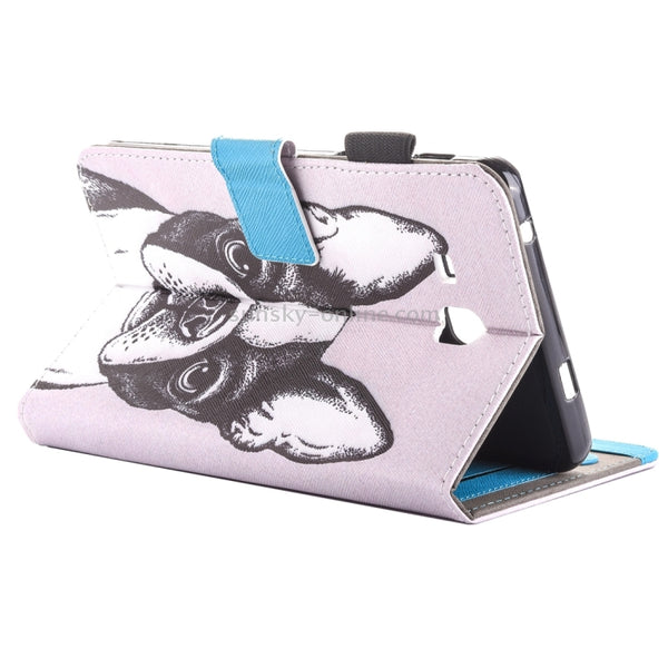 For Galaxy Tab A 7.0 (2016) T280 Lovely Cartoon Bulldog Pattern Horizontal Flip Leather Case with Holder & Card Slots ...(2016) T280 Lovely Cartoon Bulldog Pattern Horizontal Flip Leather Case with Holder & Card Slots & Pen Slot