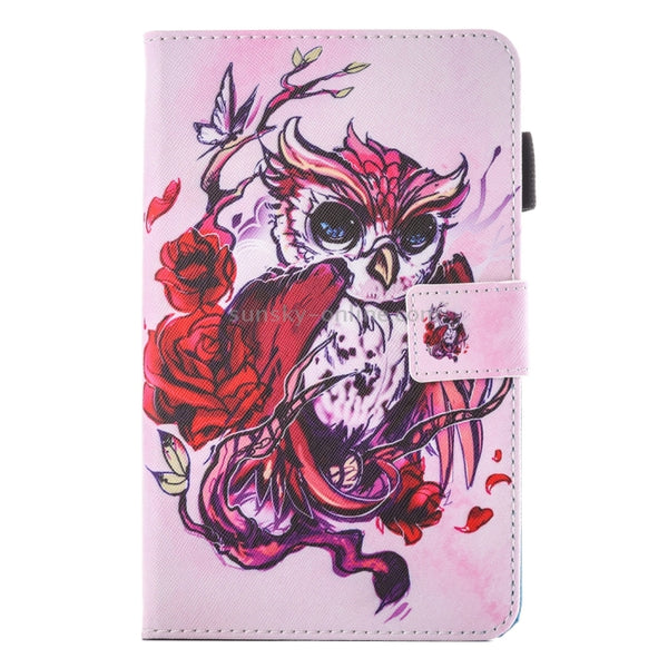 For Galaxy Tab A 7.0 (2016) T280 Lovely Cartoon Butterfly Owl Pattern Horizontal Flip Leather Case with Holder & Card ...(2016) T280 Lovely Cartoon Butterfly Owl Pattern Horizontal Flip Leather Case with Holder & Card Slots & Pen Slot