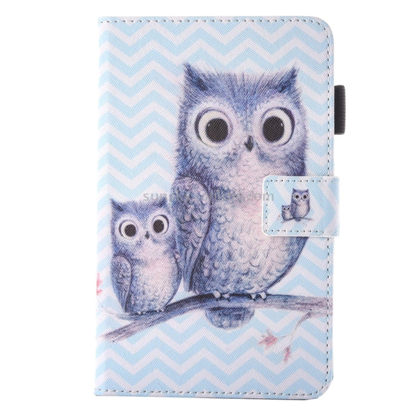 For Galaxy Tab A 7.0 (2016) T280 Lovely Cartoon Wave Owl Pattern Horizontal Flip Leather Case with Holder & Card Slots...(2016) T280 Lovely Cartoon Wave Owl Pattern Horizontal Flip Leather Case with Holder & Card Slots & Pen Slot