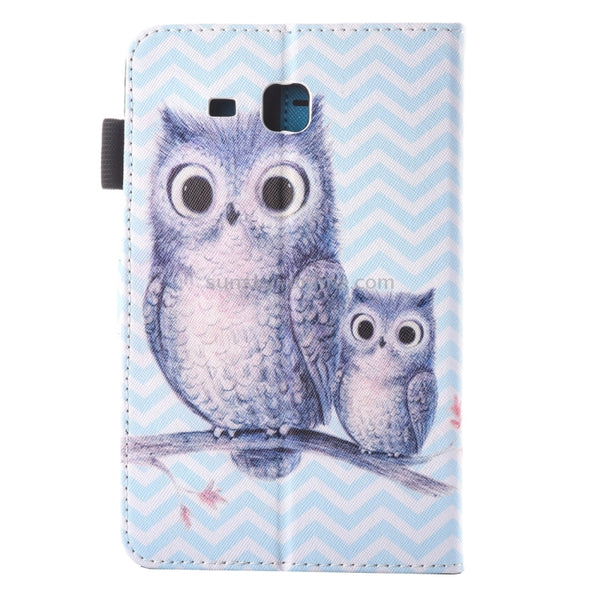 For Galaxy Tab A 7.0 (2016) T280 Lovely Cartoon Wave Owl Pattern Horizontal Flip Leather Case with Holder & Card Slots...(2016) T280 Lovely Cartoon Wave Owl Pattern Horizontal Flip Leather Case with Holder & Card Slots & Pen Slot