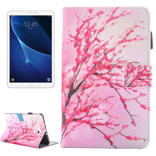 For Galaxy Tab A 10.1 (2016) T580 Peach Blossom Pattern Horizontal Flip Leather Case with Holder & Card Slots & Pen Slo...(2016) T580 Peach Blossom Pattern Horizontal Flip Leather Case with Holder & Card Slots & Pen Slot