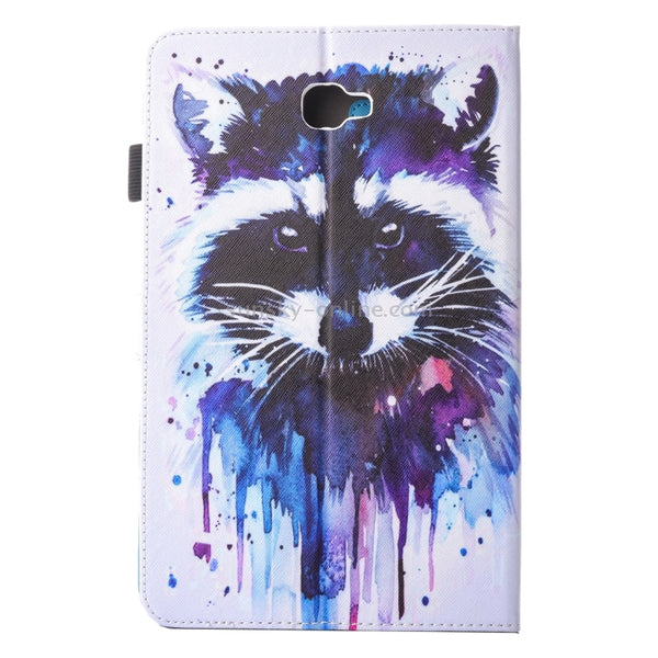 For Galaxy Tab A 10.1 (2016) T580 Lovely Cartoon Raccoon Pattern Horizontal Flip Leather Case with Holder & Card Slots ...(2016) T580 Lovely Cartoon Raccoon Pattern Horizontal Flip Leather Case with Holder & Card Slots & Pen Slot