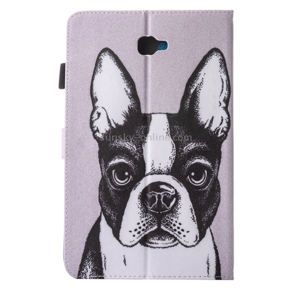 For Galaxy Tab A 10.1 (2016) T580 Lovely Cartoon Bulldog Pattern Horizontal Flip Leather Case with Holder & Card Slots ...(2016) T580 Lovely Cartoon Bulldog Pattern Horizontal Flip Leather Case with Holder & Card Slots & Pen Slot