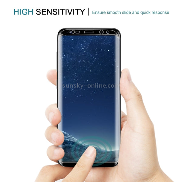 For Galaxy S8 G9500 0.3mm 9H Surface Hardness 3D Curved Surface Silk-screen Full Scr...(Transparent)