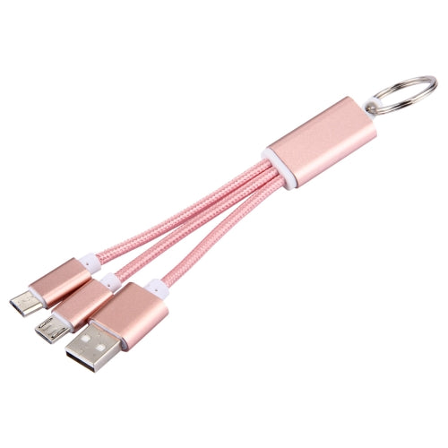 2 in 1 Weave Style Metal Head Micro USB Micro USB to USB 2.0