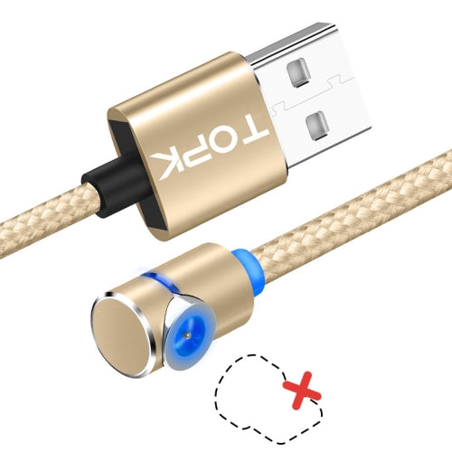 TOPK AM30 1m 2.4A Max USB to 90 Degree Elbow Magnetic Chargi