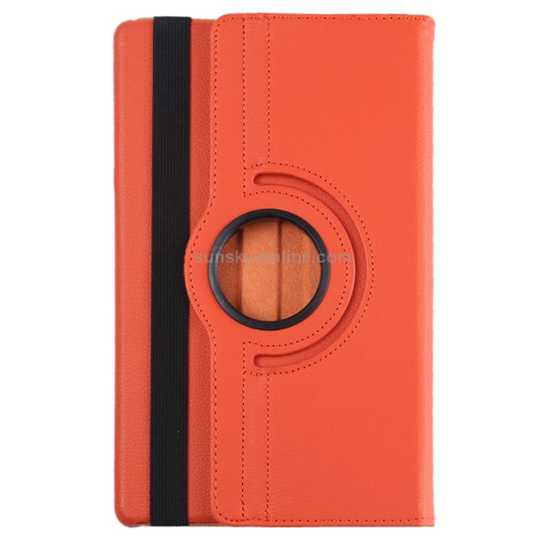 Litchi Texture Horizontal Flip 360 Degrees Rotation Leather Case for Galaxy Tab A 10.1 (2...(Orange)