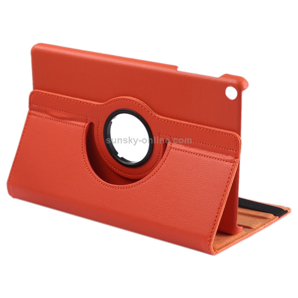 Litchi Texture Horizontal Flip 360 Degrees Rotation Leather Case for Galaxy Tab A 10.1 (2...(Orange)