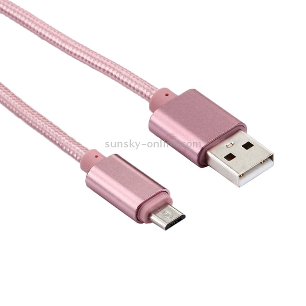 2m Woven Style Metal Head 84 Cores Micro USB to USB 2.0 Data