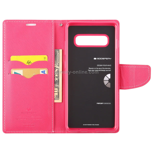 GOOSPERY FANCY DIARY Horizontal Flip PU Leather Case for Galaxy S10 Plus, with Holder & Car...(Pink)