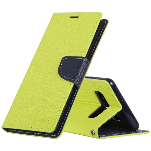 GOOSPERY FANCY DIARY Horizontal Flip PU Leather Case for Galaxy S10 Plus, with Holder & Ca...(Green)