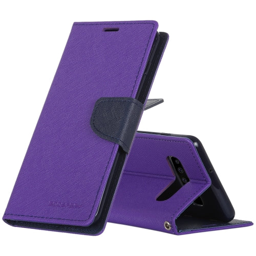 GOOSPERY FANCY DIARY Horizontal Flip PU Leather Case for Galaxy S10 Plus, with Holder & C...(Purple)