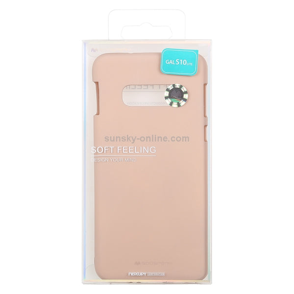 GOOSPERY SOFT FEELING Liquid TPU Drop-proof Soft Case for Galaxy S10e(Apricot)