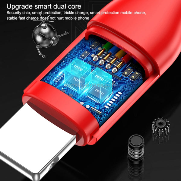 TOTUDESIGN BMA-026 Soft Series 2.4A Micro USB Silicone Charging Cable, Length: 1m (Red)