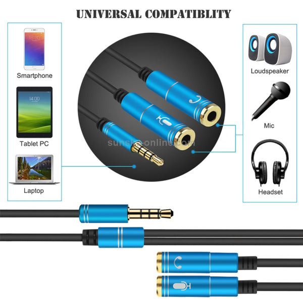 2 in 1 3.5mm Male to Double 3.5mm Female TPE High-elastic Audio Cable Splitter, Cable Len...(Silver)