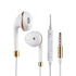 White Wire Body 3.5mm In-Ear Earphone with Line Control & Mic(Gold)