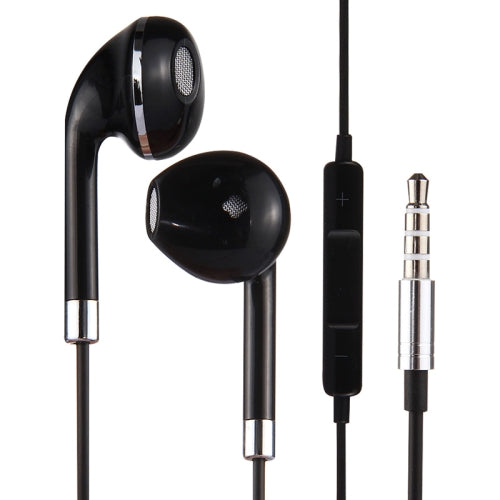 Black Wire Body 3.5mm In-Ear Earphone with Line Control & Mic for iPhone, Galaxy, Huawei,...(Silver)