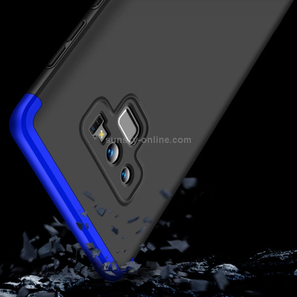 GKK Three Stage Splicing Full Coverage PC Case for Galaxy Note9 (Black Blue)