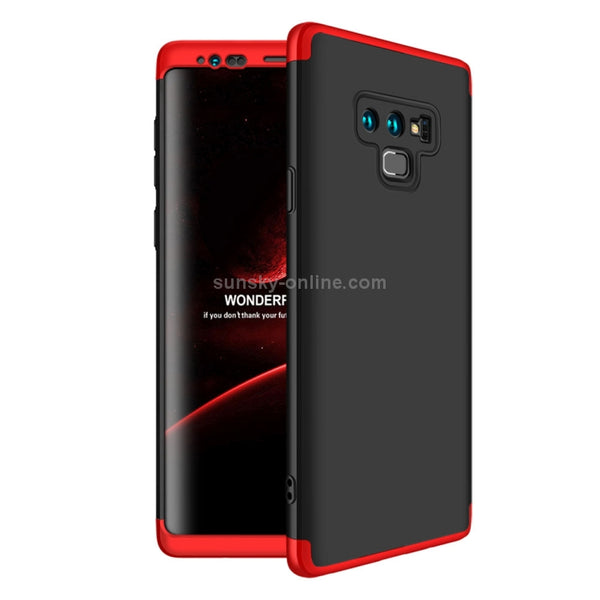 GKK Three Stage Splicing Full Coverage PC Case for Galaxy Note9 (Black Red)