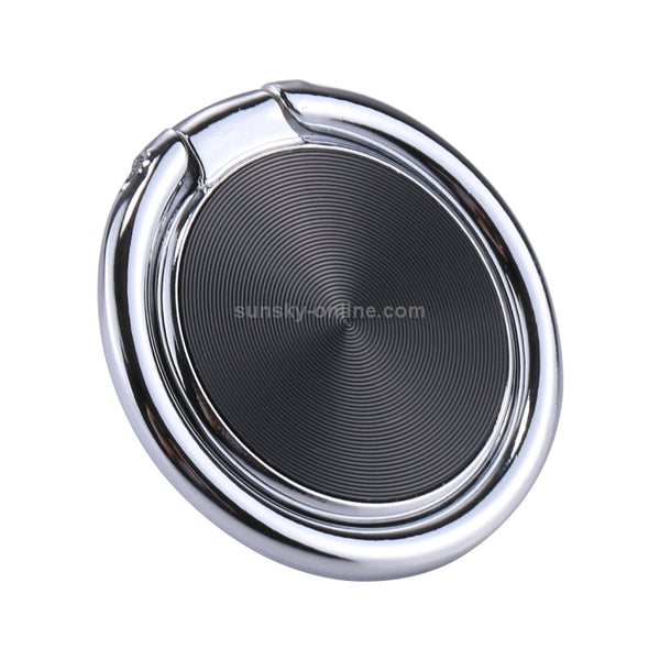 Universal CD Pattern Metal Mobile Phone Ring Holder(Black)
