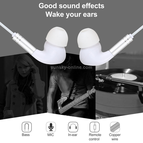 520 8 Pin Interface In-ear Wired Wire-control Earphone with Silicone Earplugs, Cable Lengt...(White)