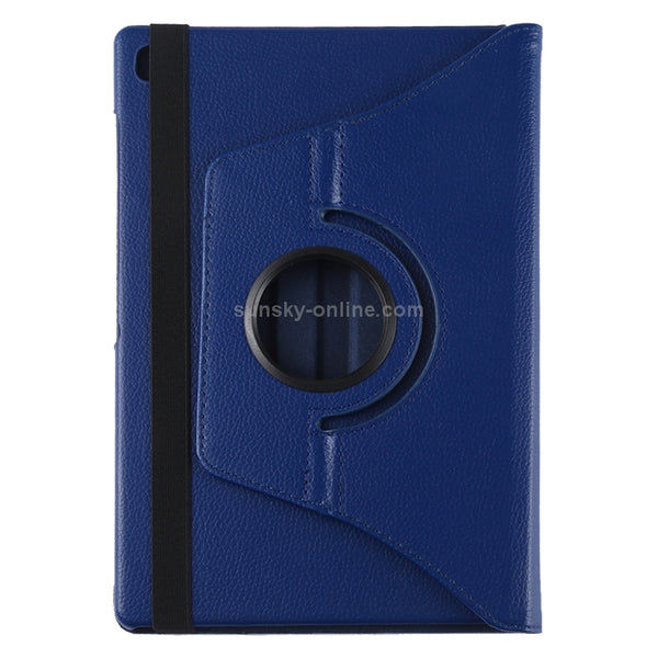 Litchi Texture Horizontal Flip 360 Degrees Rotation Leather Case for Galaxy Tab S5e 10...(Dark Blue)